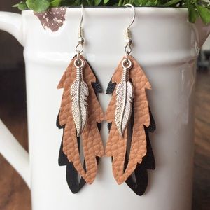 New handmade faux leather earrings